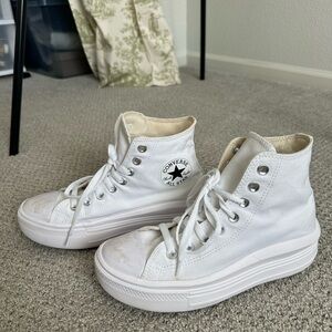 White Converse High Top Platform Sneaker